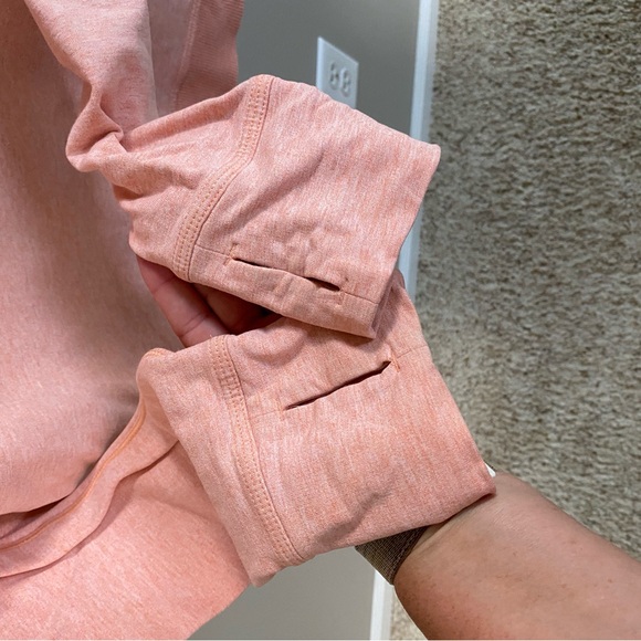 Lululemon Stress Less Heathered Orange Cowl Neck - Picture 9 of 10